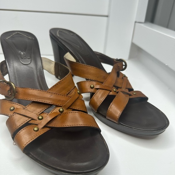 Lea Foscati brown leather heeled sandals - Picture 1 of 7